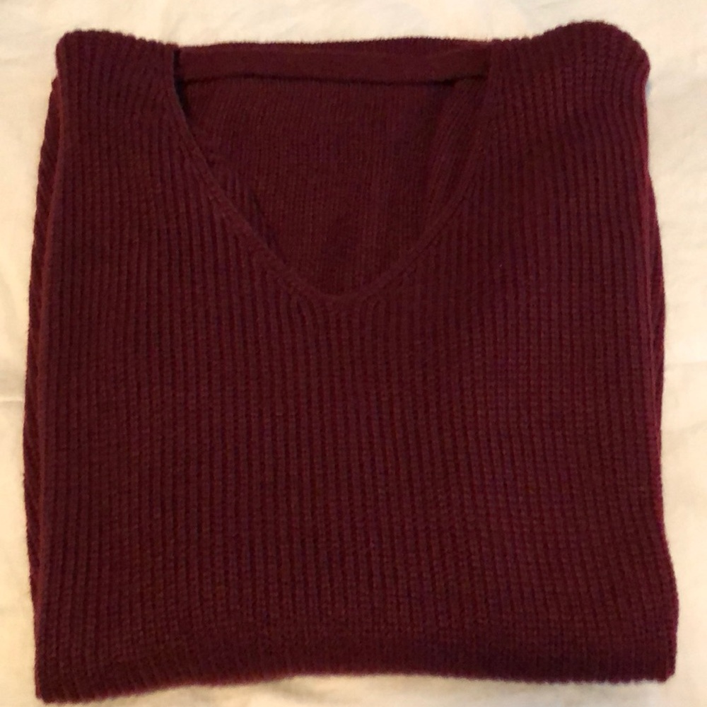 Wine red large sweater dress